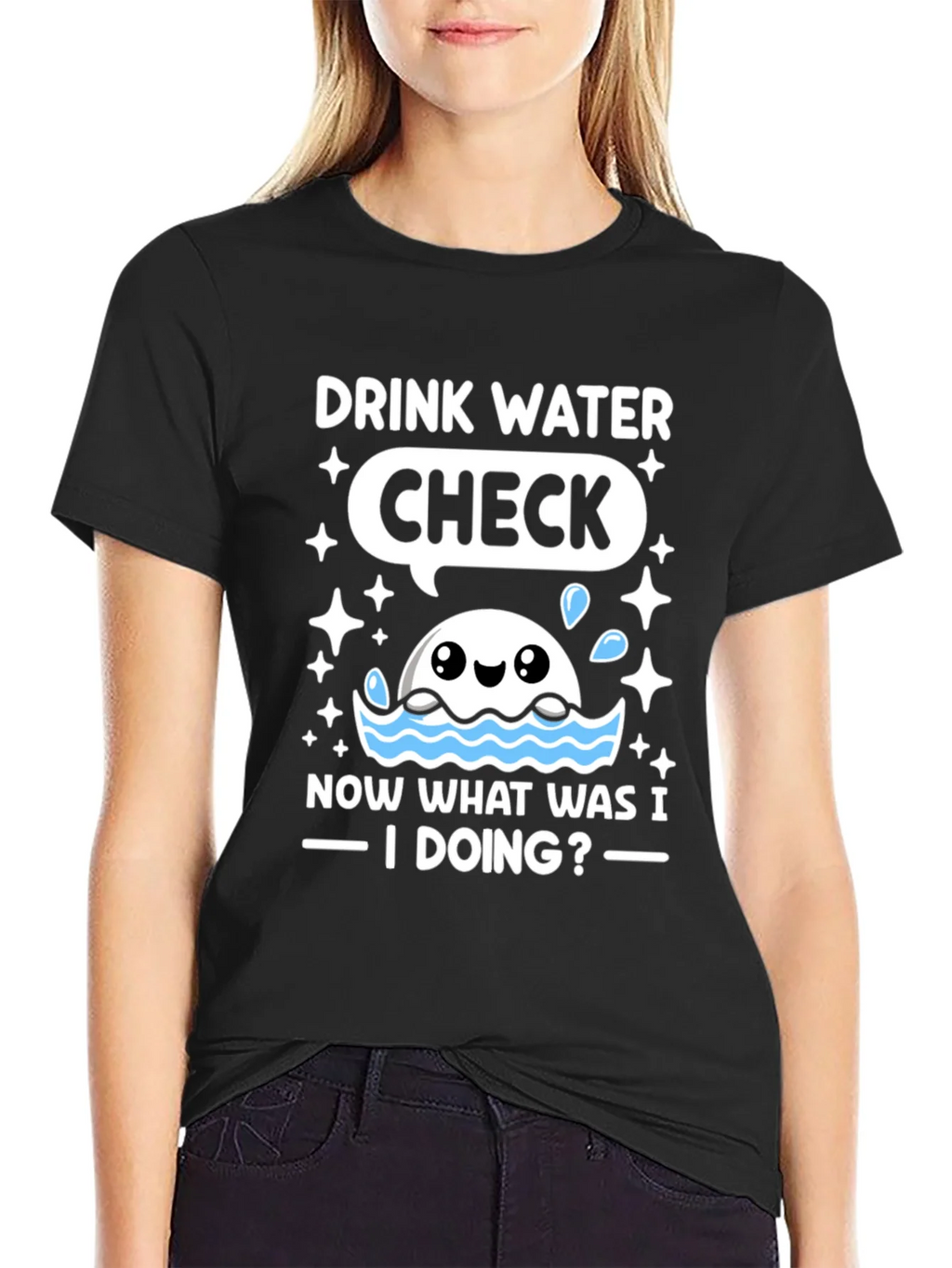 Drink Water Check T-Shirt product image 2