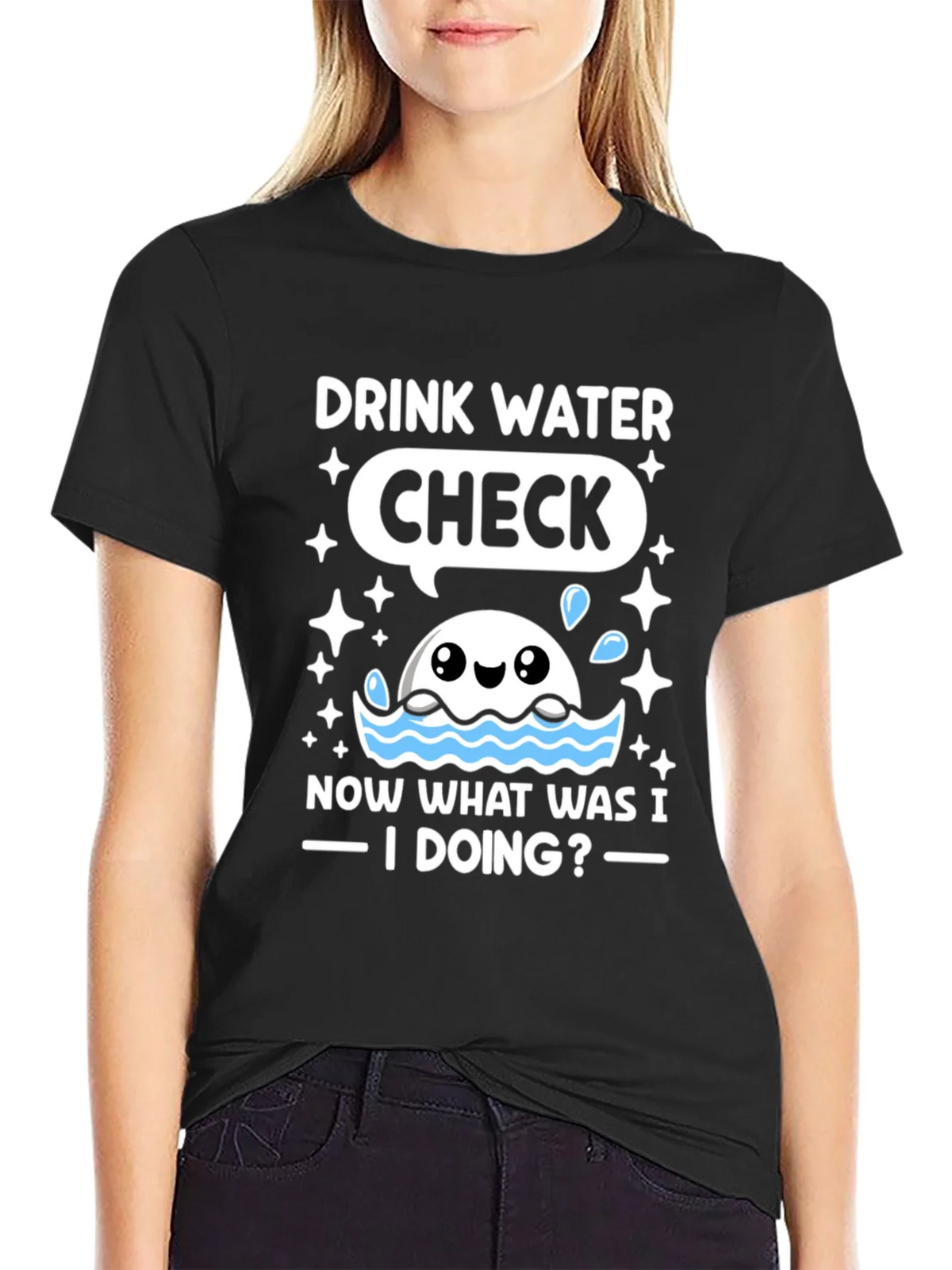 Drink Water Check T-Shirt product image 2