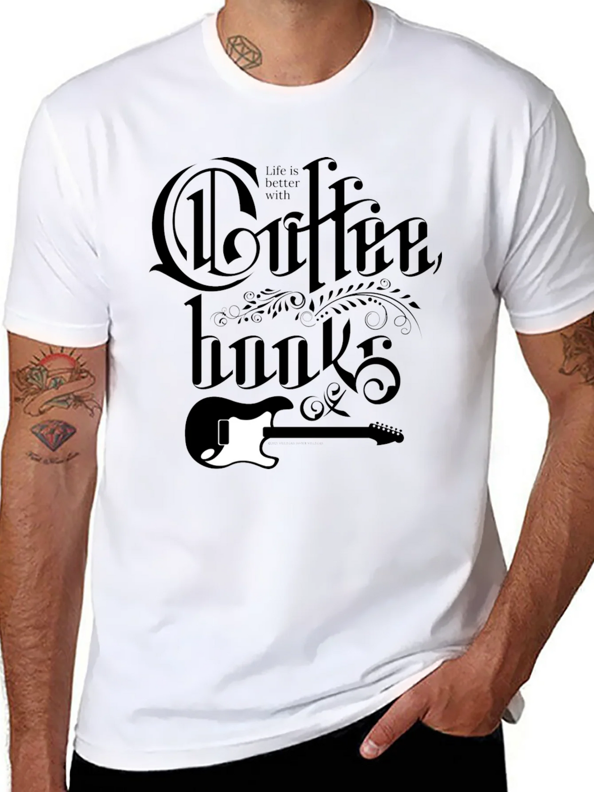 Coffee Hooks T-Shirt - Guitar Lovers Tee product image 6