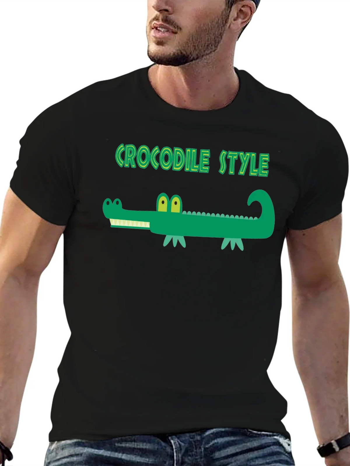 Crocodile Style Black T-Shirt product image 3