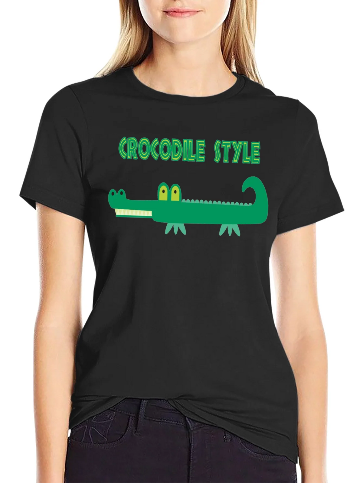 Crocodile Style Black T-Shirt product image 1