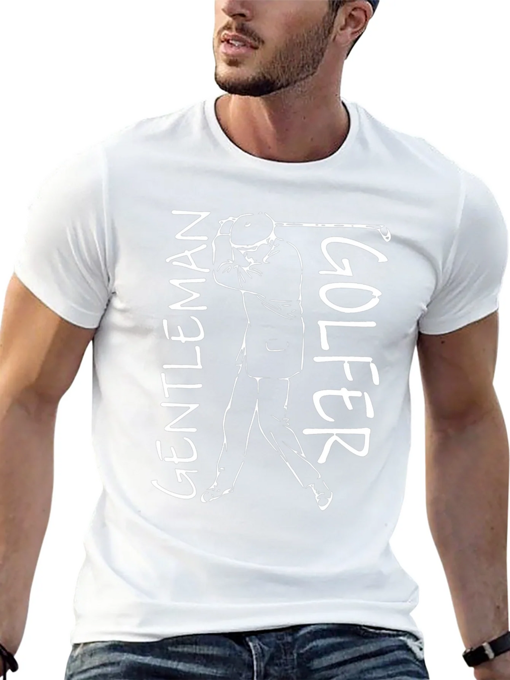 Gentleman Golfer Graphic Tee - Black Cotton T-Shirt product image 12