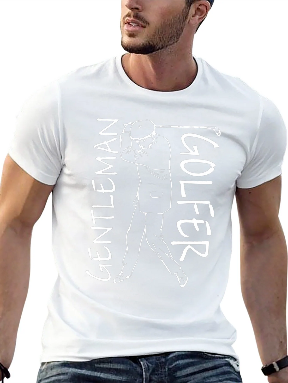 Gentleman Golfer Graphic Tee - Black Cotton T-Shirt product image 12
