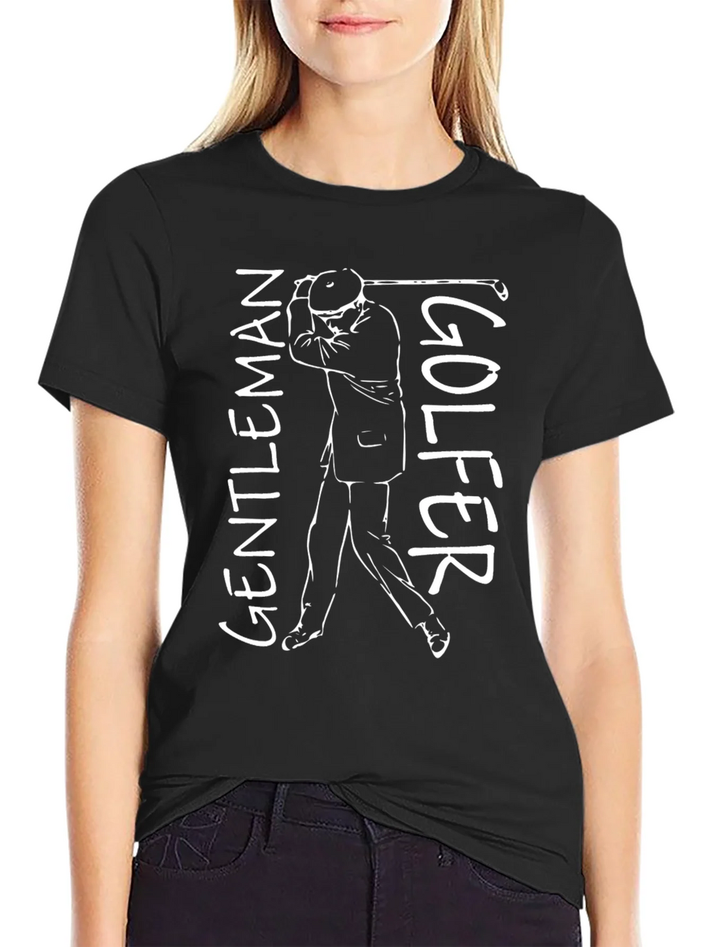 Gentleman Golfer Graphic Tee - Black Cotton T-Shirt product image 2