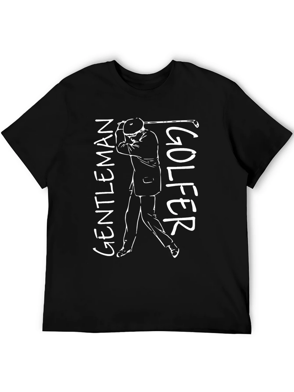 Gentleman Golfer Graphic Tee - Black Cotton T-Shirt product image 5