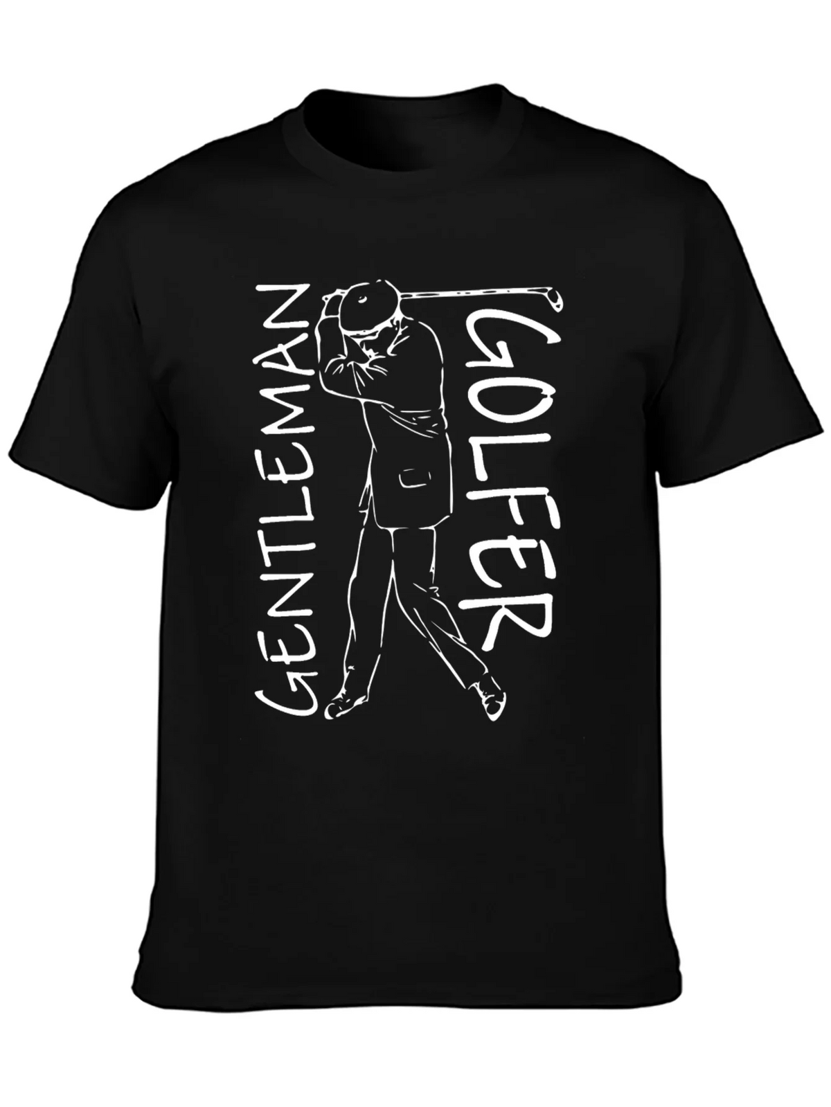 Gentleman Golfer Graphic Tee - Black Cotton T-Shirt product image 3