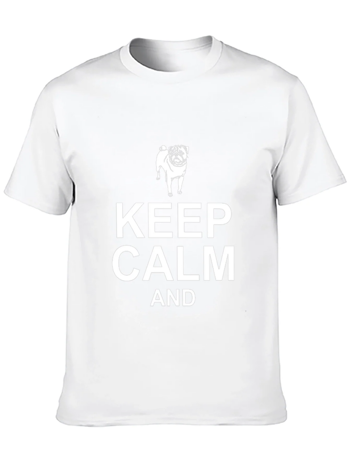 Keep Calm Pug Dog Black T-Shirt product image 1