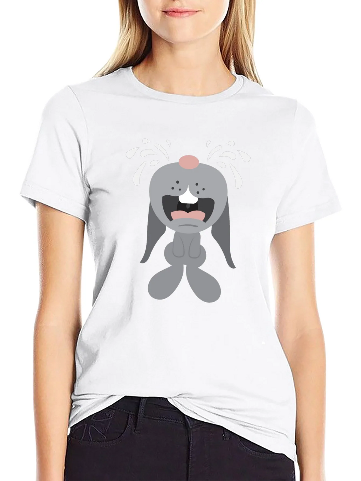 Crybaby Bunny Graphic Tee - Black Cotton T-Shirt product image 8