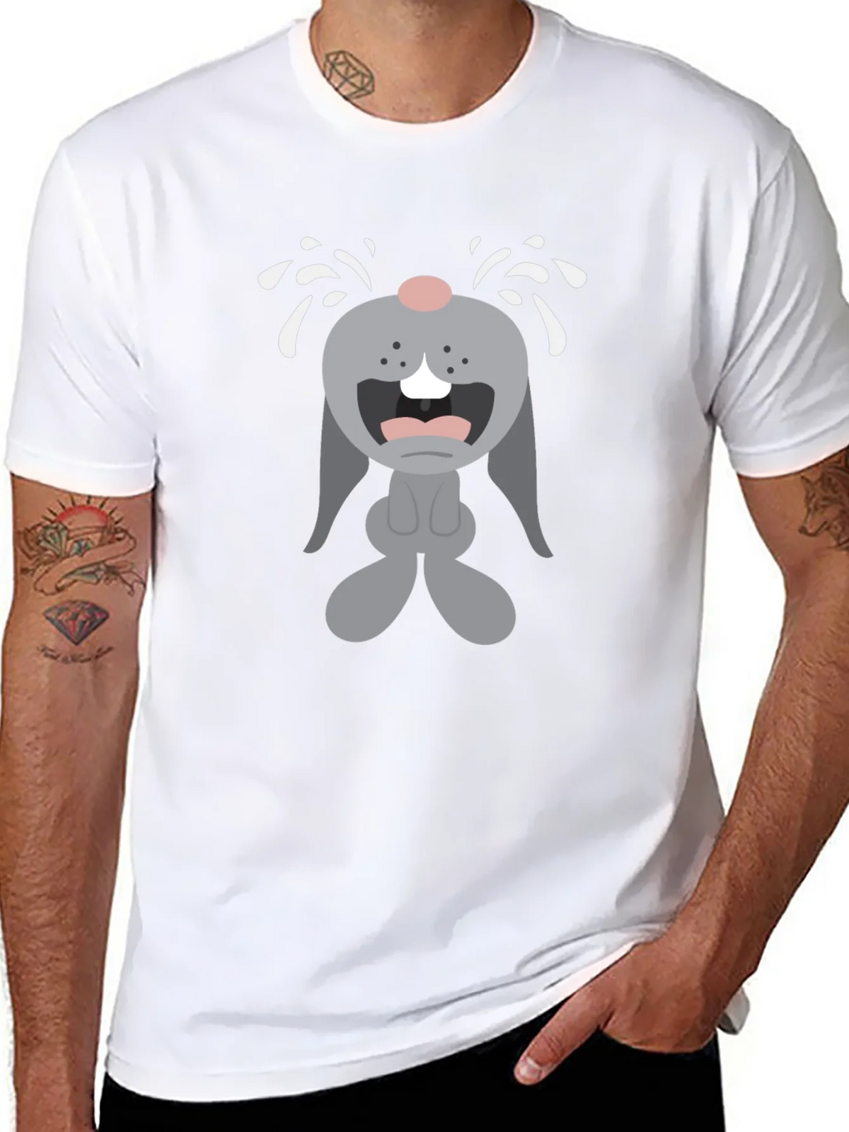 Crybaby Bunny Graphic Tee - Black Cotton T-Shirt product image 7