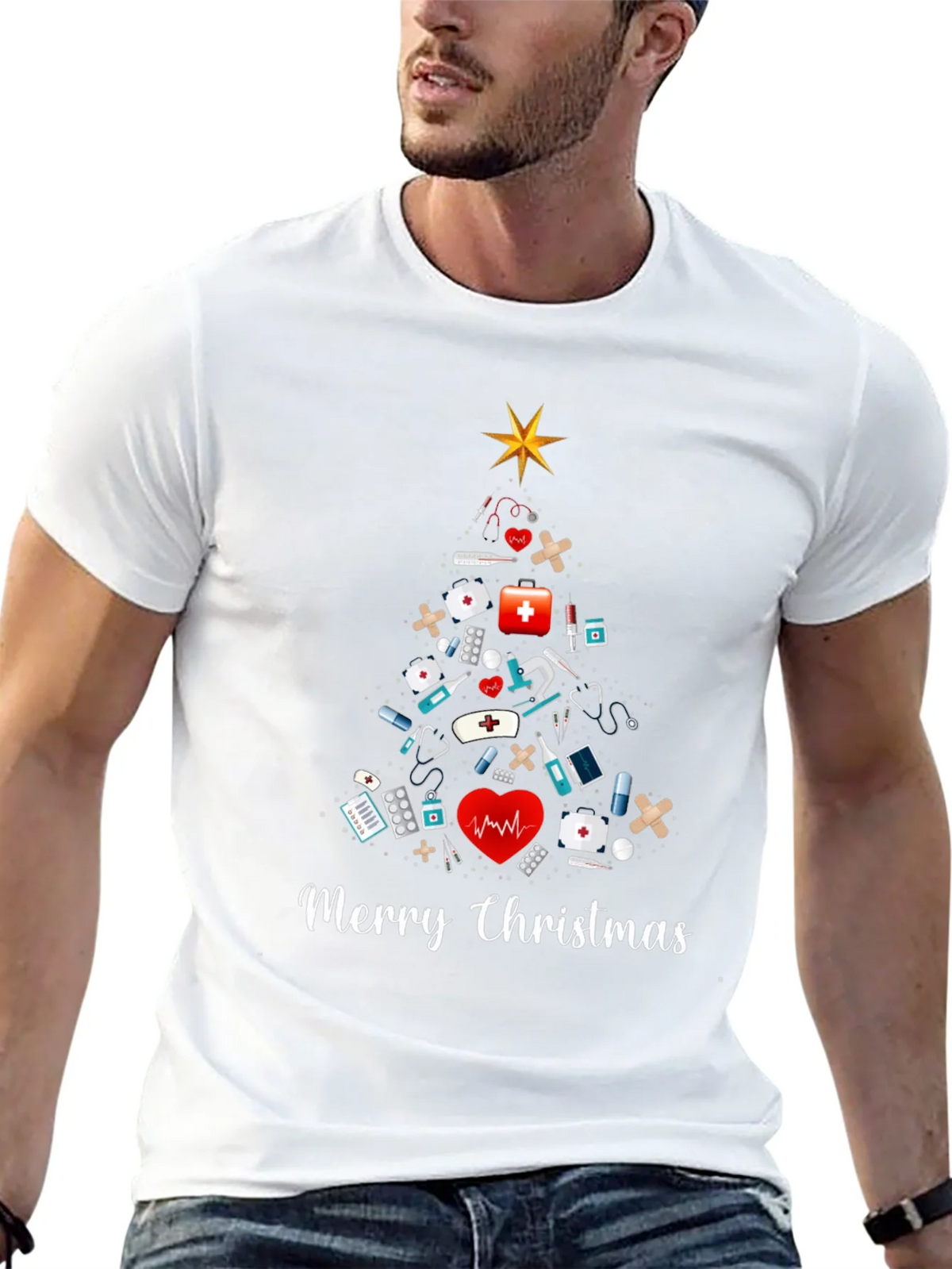 Merry Christmas Nurse T-Shirt product image 12