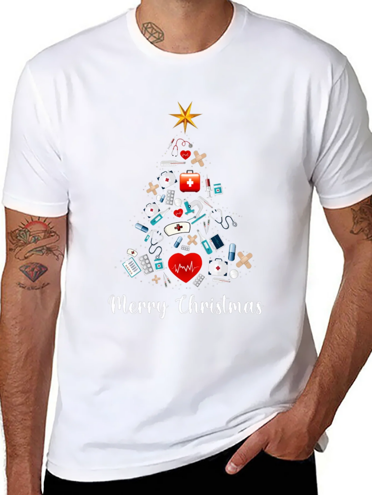 Merry Christmas Nurse T-Shirt product image 7
