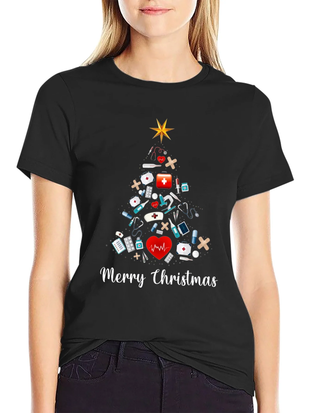 Merry Christmas Nurse T-Shirt product image 2