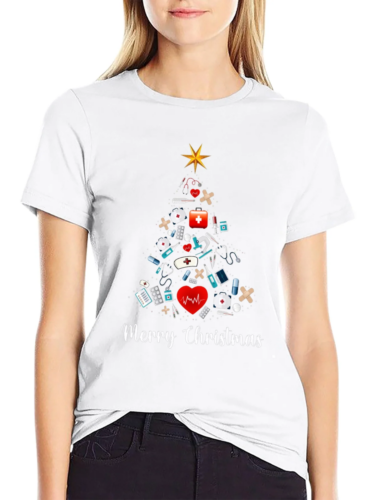 Merry Christmas Nurse T-Shirt product image 8