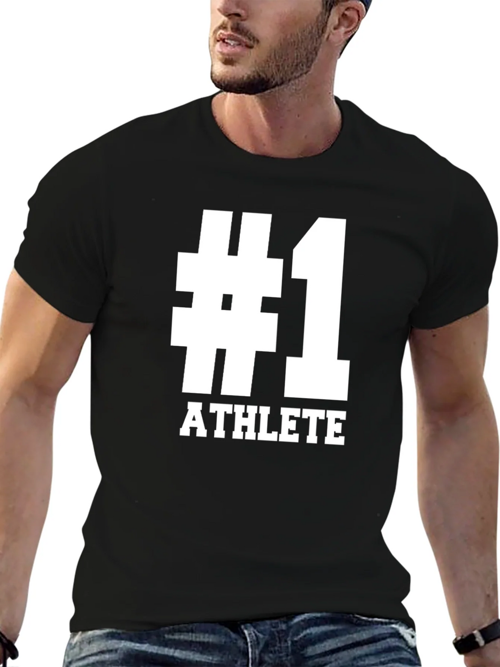Number One Athlete Graphic Tee - Black product image 5