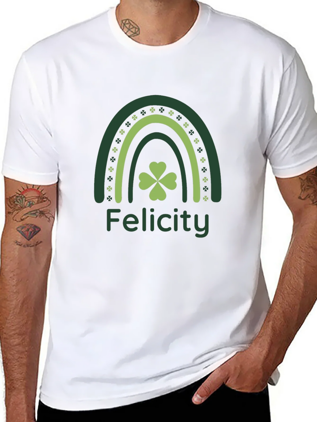 Felicity St. Patricks Day Rainbow Clover T-Shirt product image 7