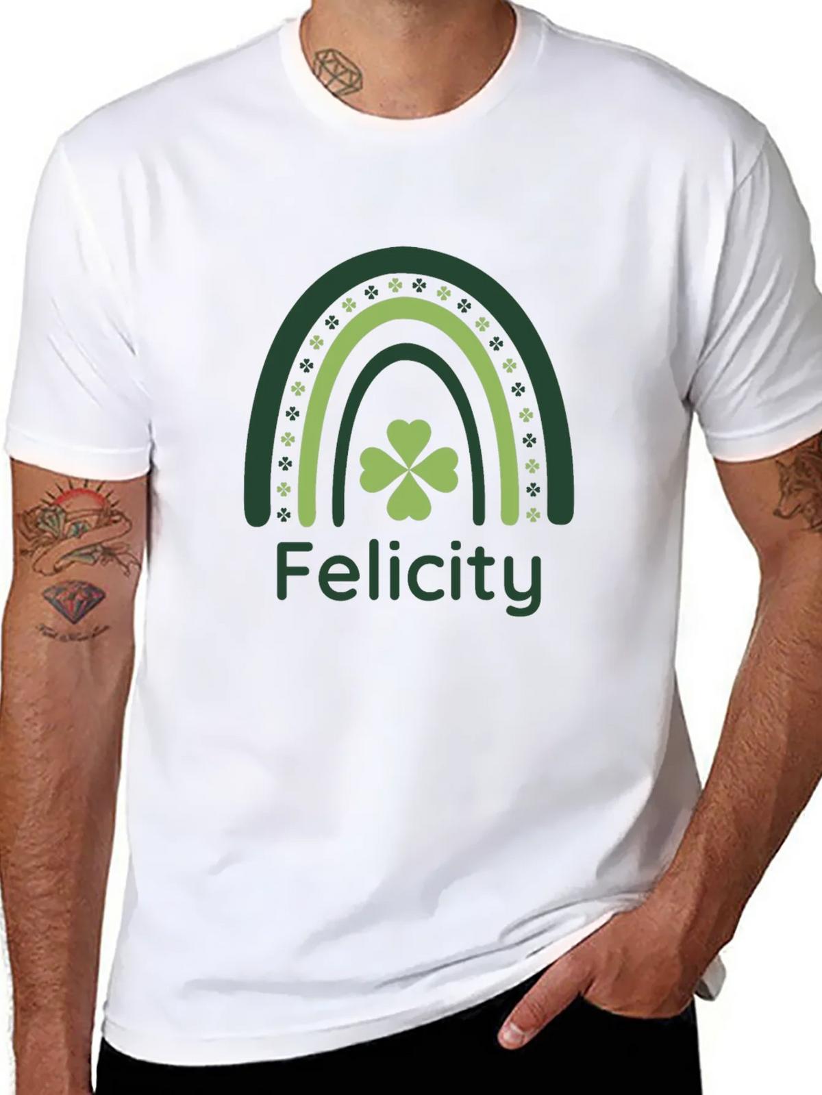Felicity St. Patricks Day Rainbow Clover T-Shirt product image 7