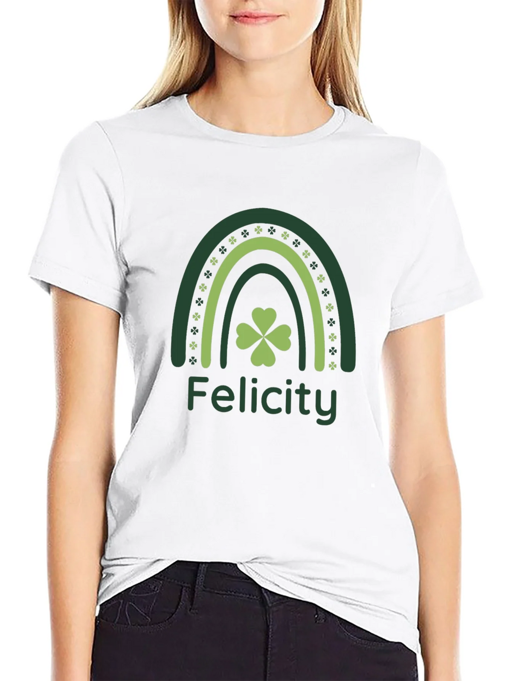 Felicity St. Patricks Day Rainbow Clover T-Shirt product image 8