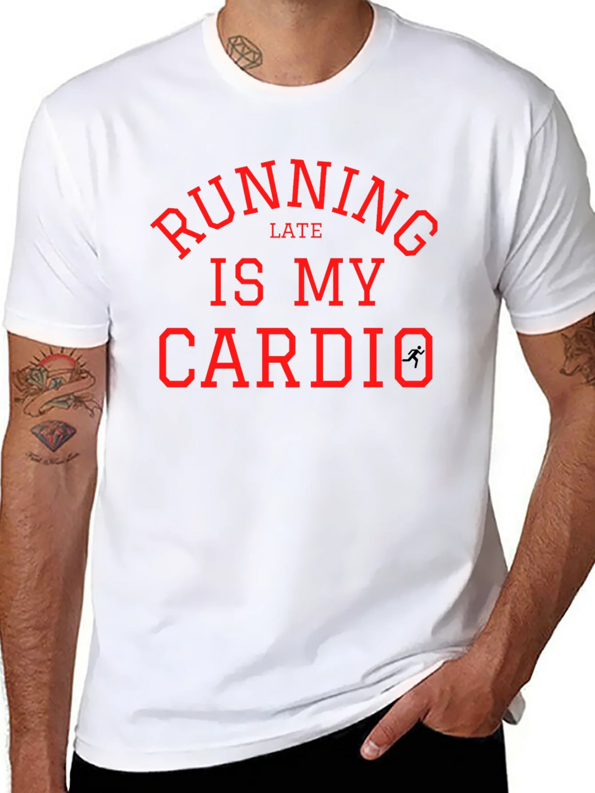 Running Late is My Cardio - Funny Workout T-Shirt product image 5