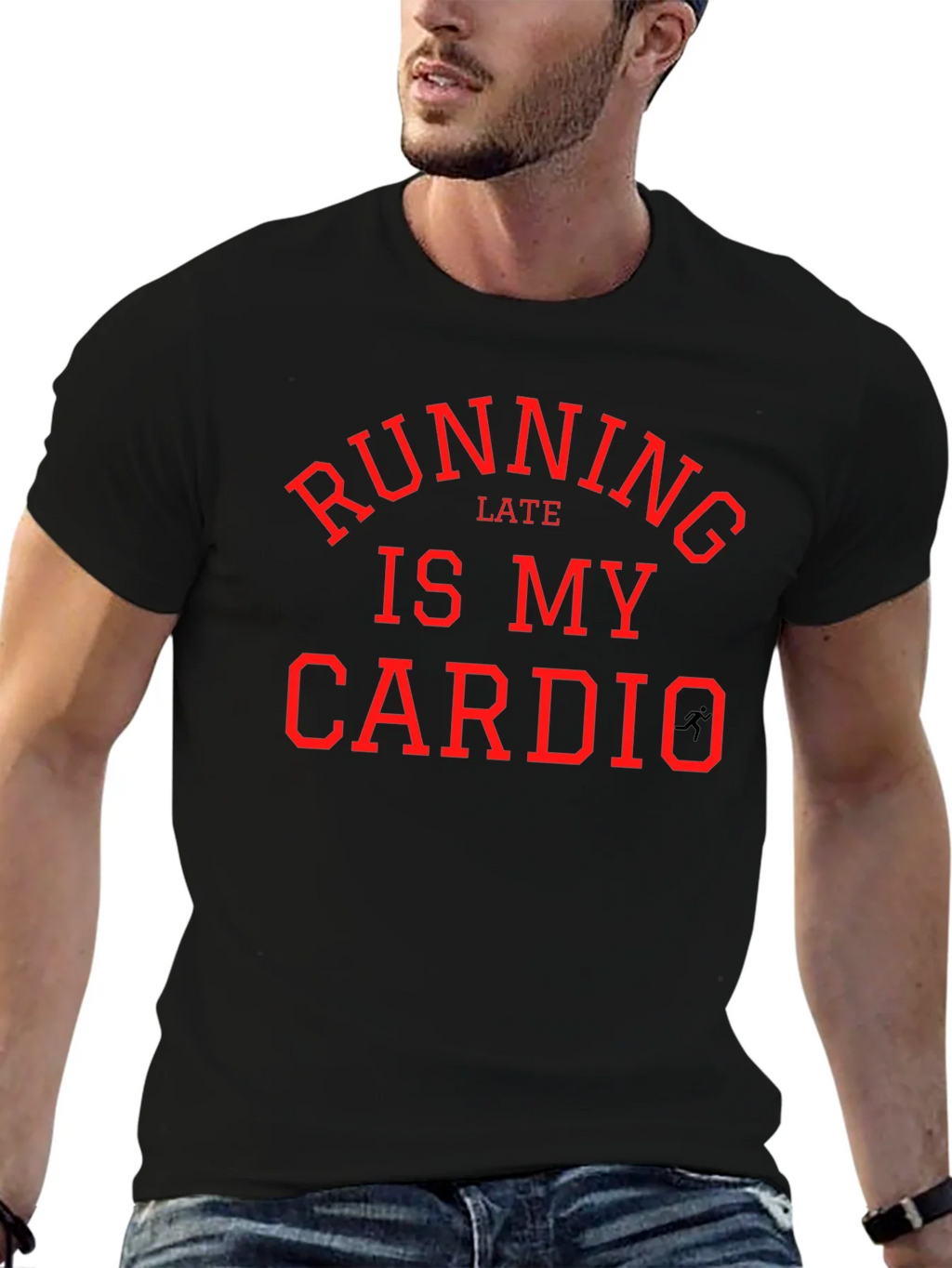 Running Late is My Cardio - Funny Workout T-Shirt product image 4