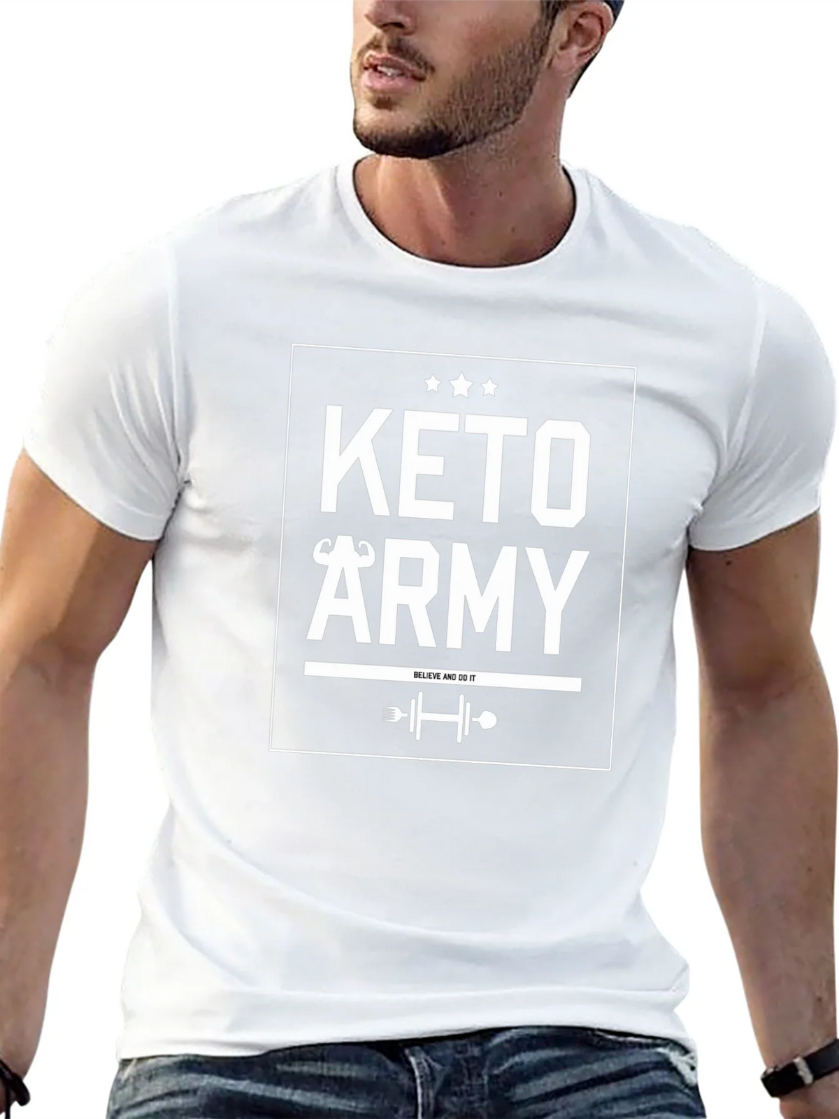 Keto Army Graphic T-Shirt - Black product image 7