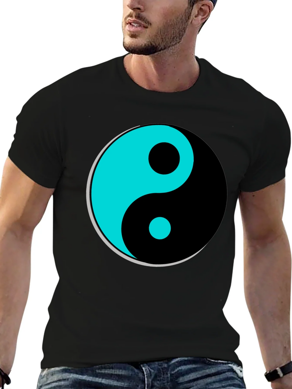 Yin Yang Graphic T-Shirt - Black Tee product image 3