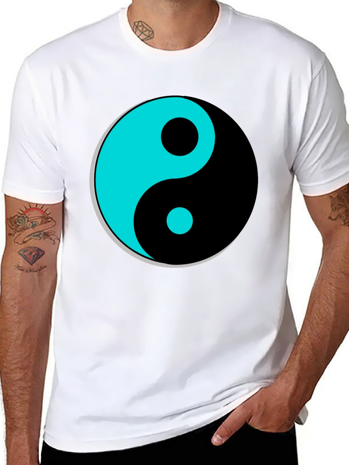Yin Yang Graphic T-Shirt - Black Tee product image 4