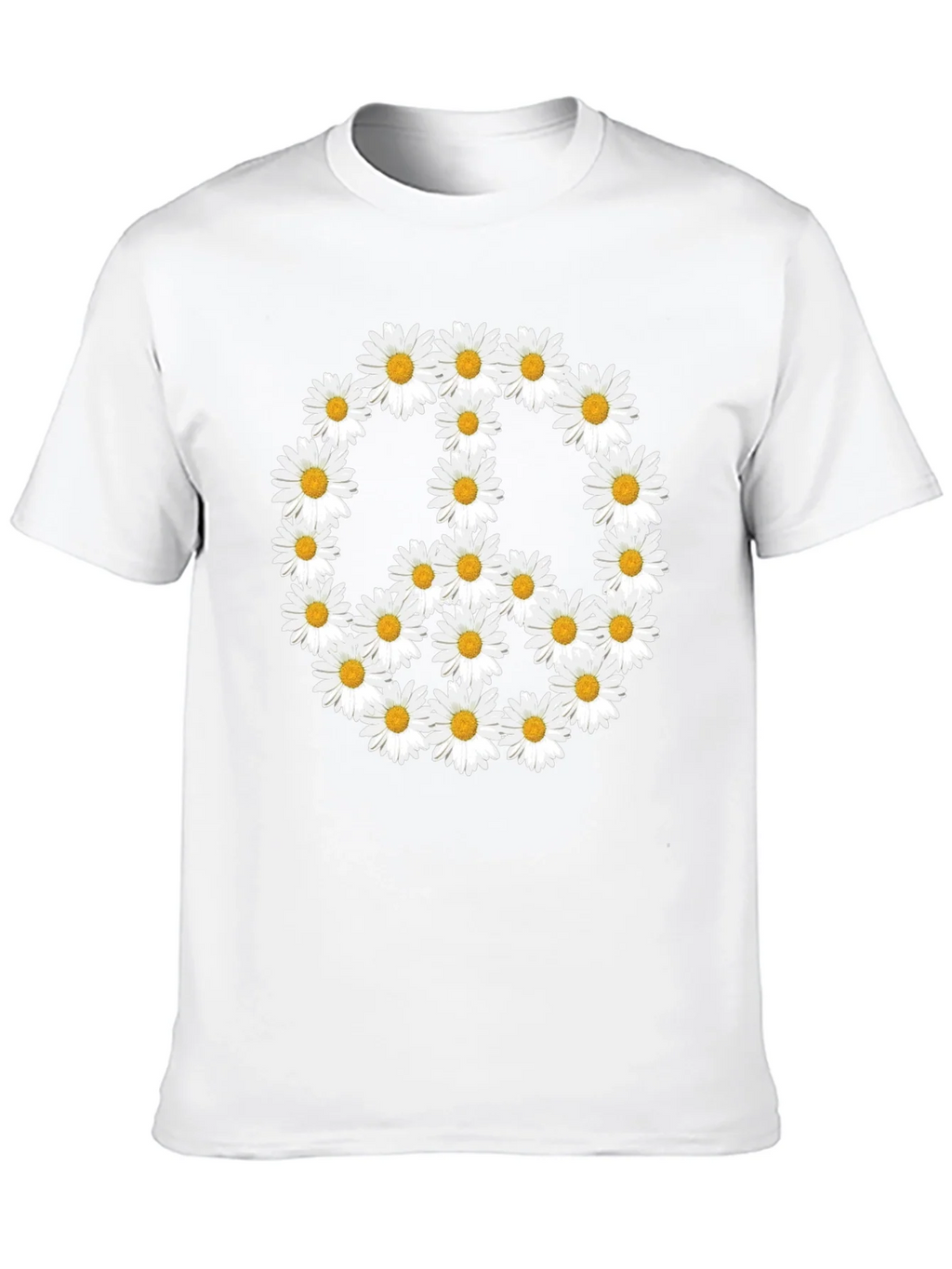 Daisy Peace Sign T-Shirt - Black Crew Neck product image 9