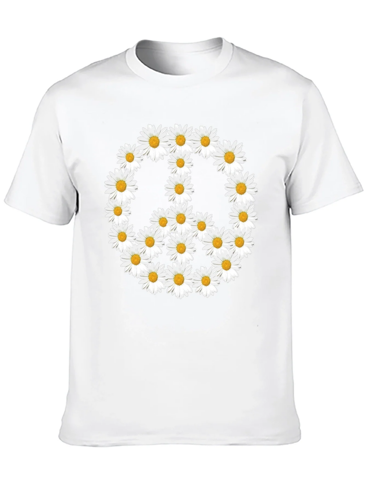 Daisy Peace Sign T-Shirt - Black Crew Neck product image 9