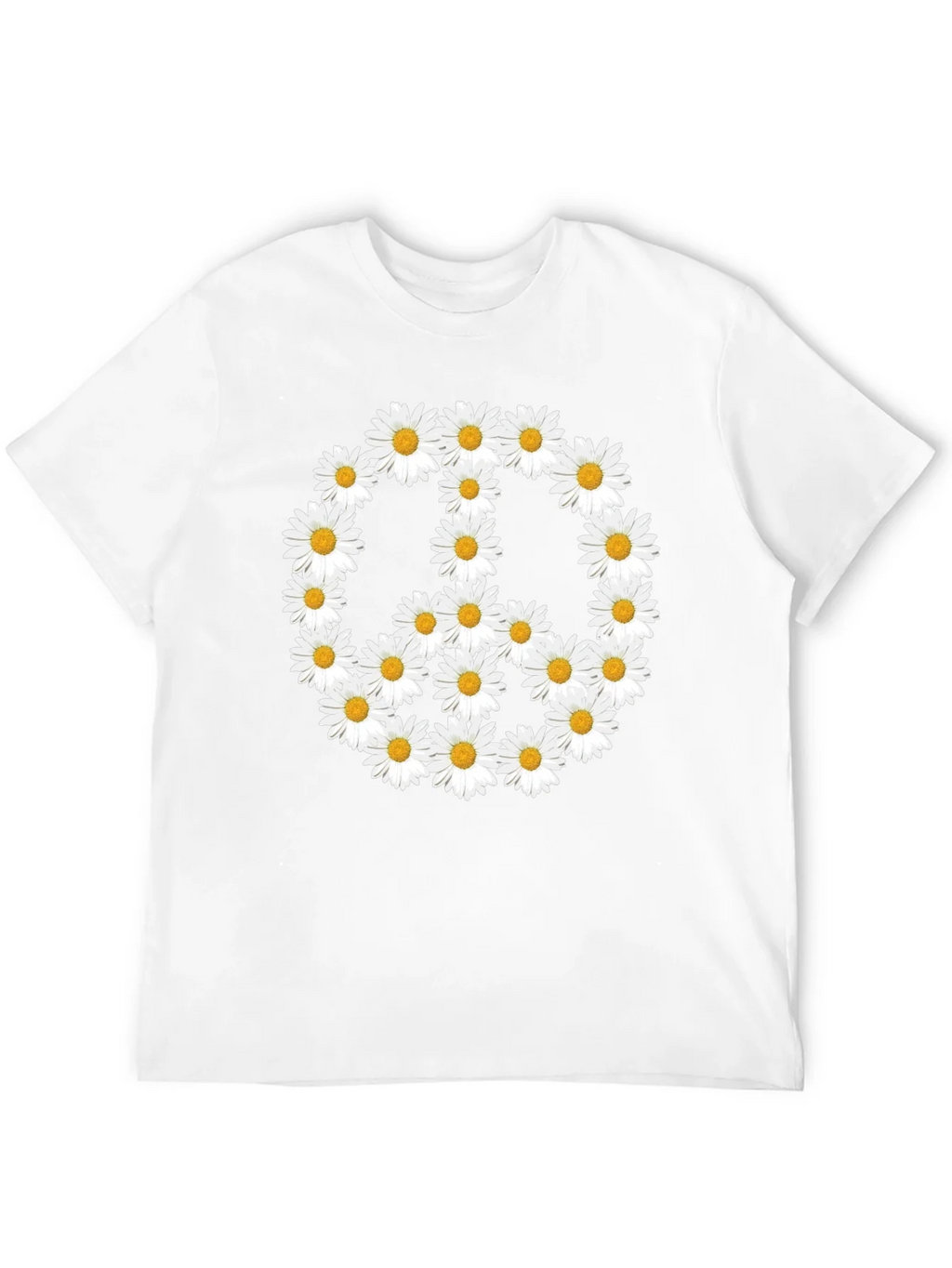 Daisy Peace Sign T-Shirt - Black Crew Neck product image 10