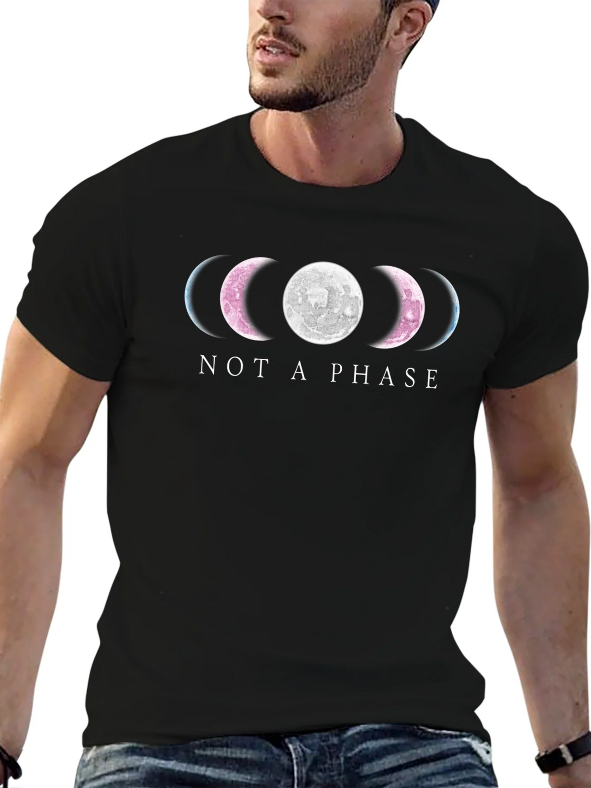 Not a Phase Moon Phases Black T-Shirt product image 6