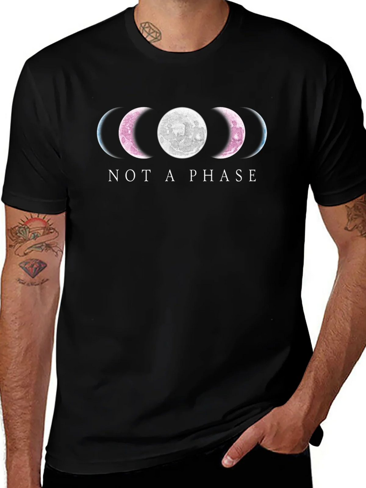 Not a Phase Moon Phases Black T-Shirt product image 1