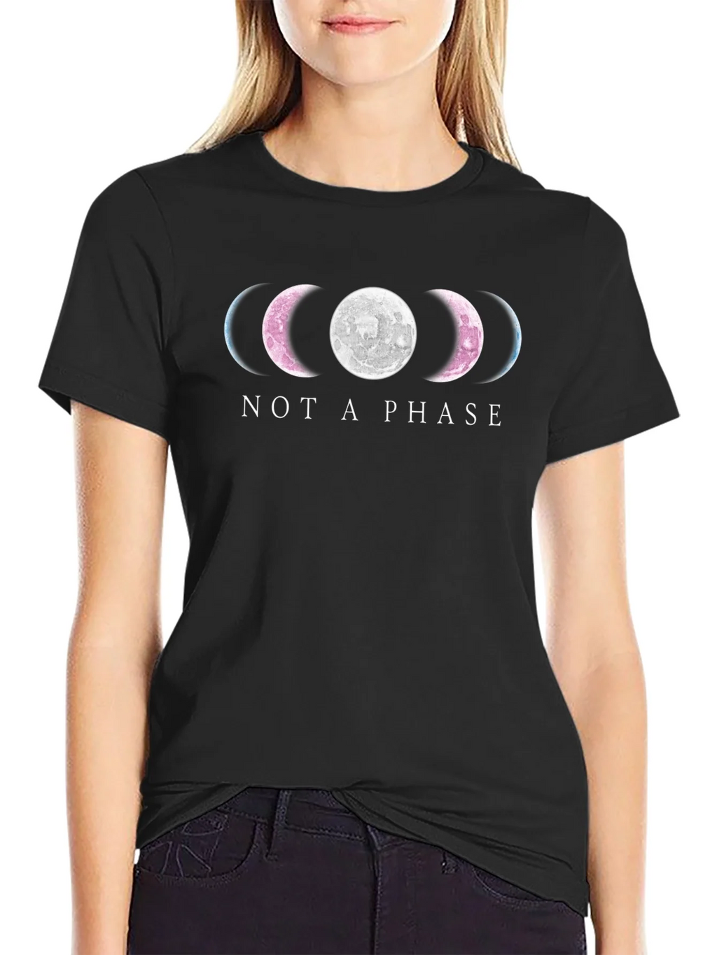 Not a Phase Moon Phases Black T-Shirt product image 2