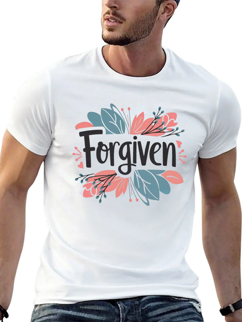 Forgiven Floral Graphic Black T-Shirt product image 12