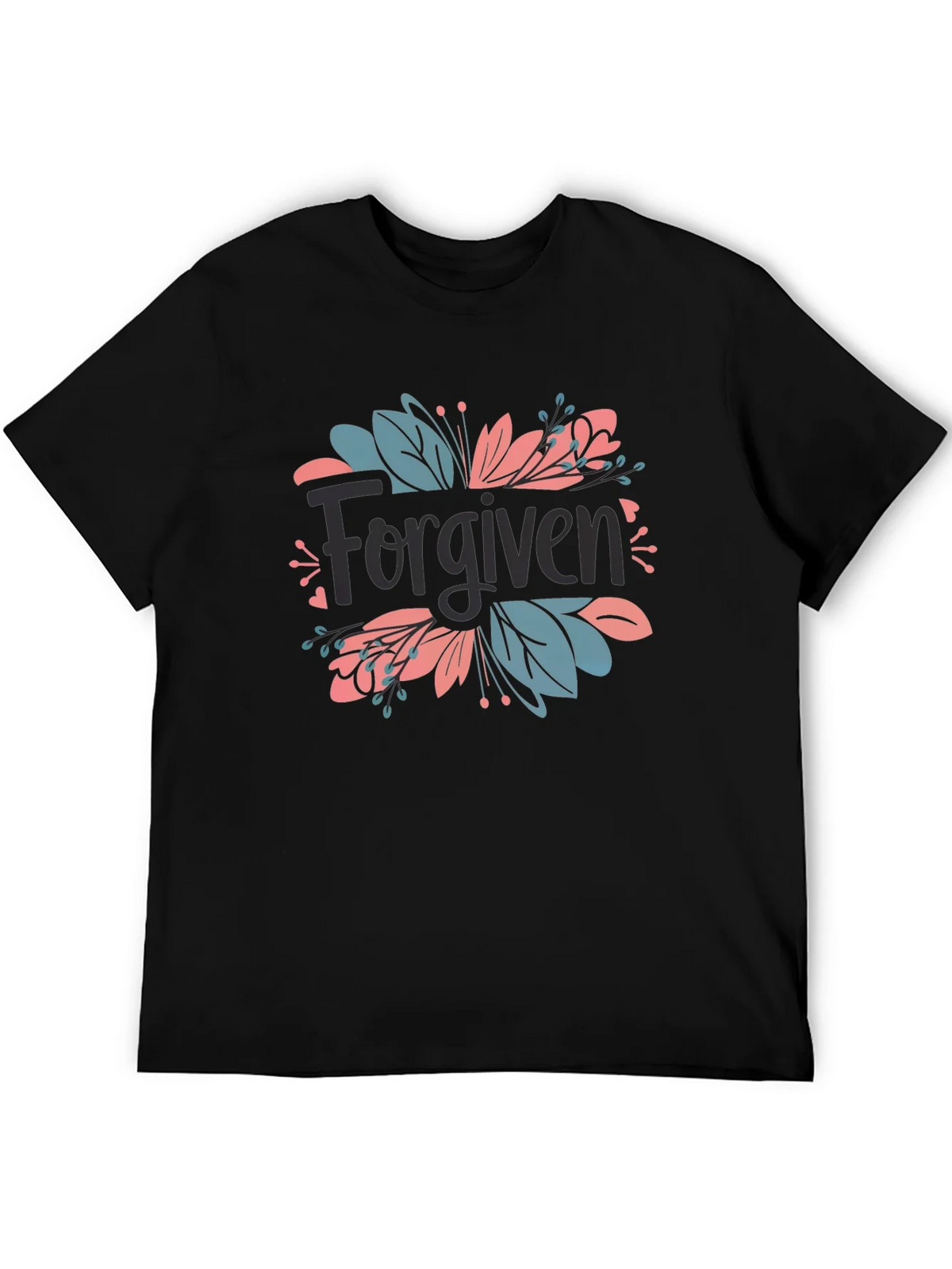 Forgiven Floral Graphic Black T-Shirt product image 5