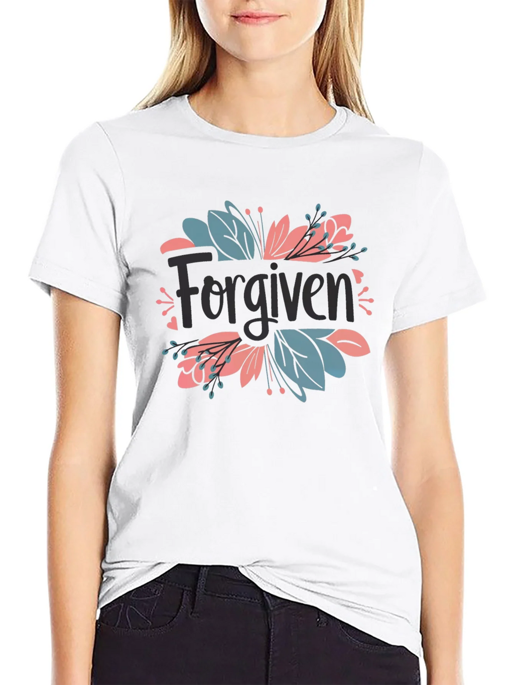 Forgiven Floral Graphic Black T-Shirt product image 8