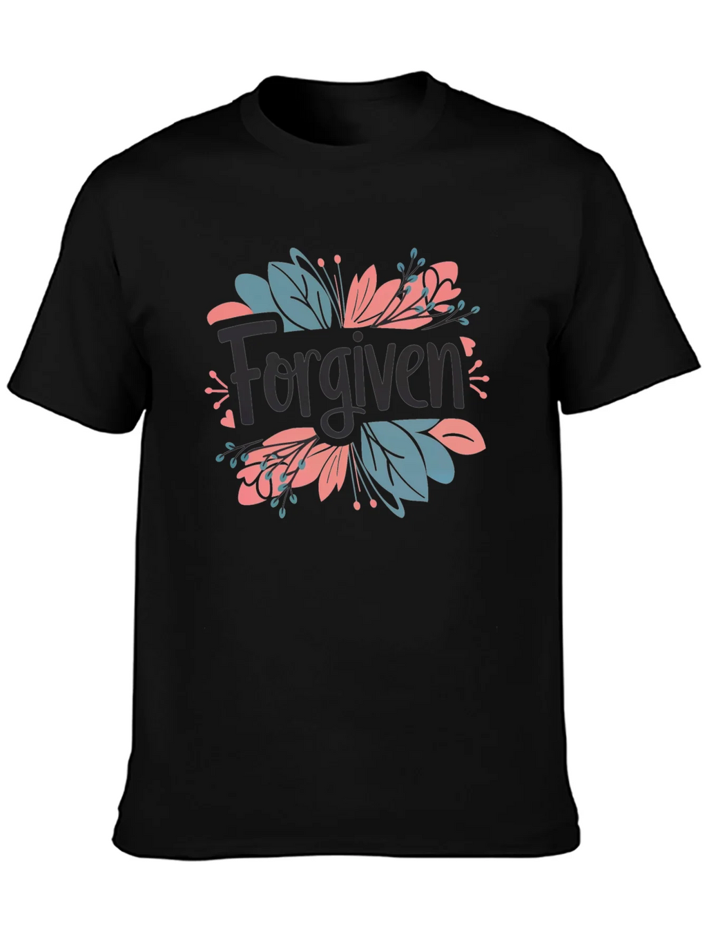 Forgiven Floral Graphic Black T-Shirt product image 3