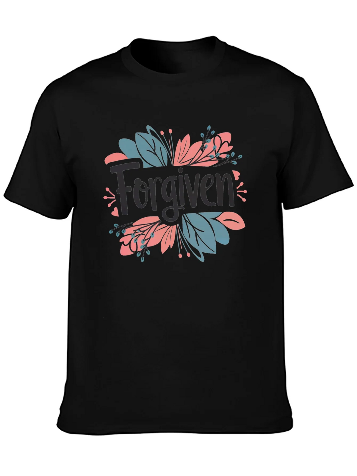 Forgiven Floral Graphic Black T-Shirt product image 3