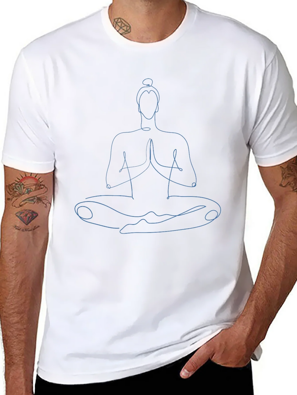 Zen Master T-Shirt - Yoga Meditation Pose Line Art product image 6