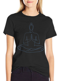 Zen Master T-Shirt - Yoga Meditation Pose Line Art product image 1