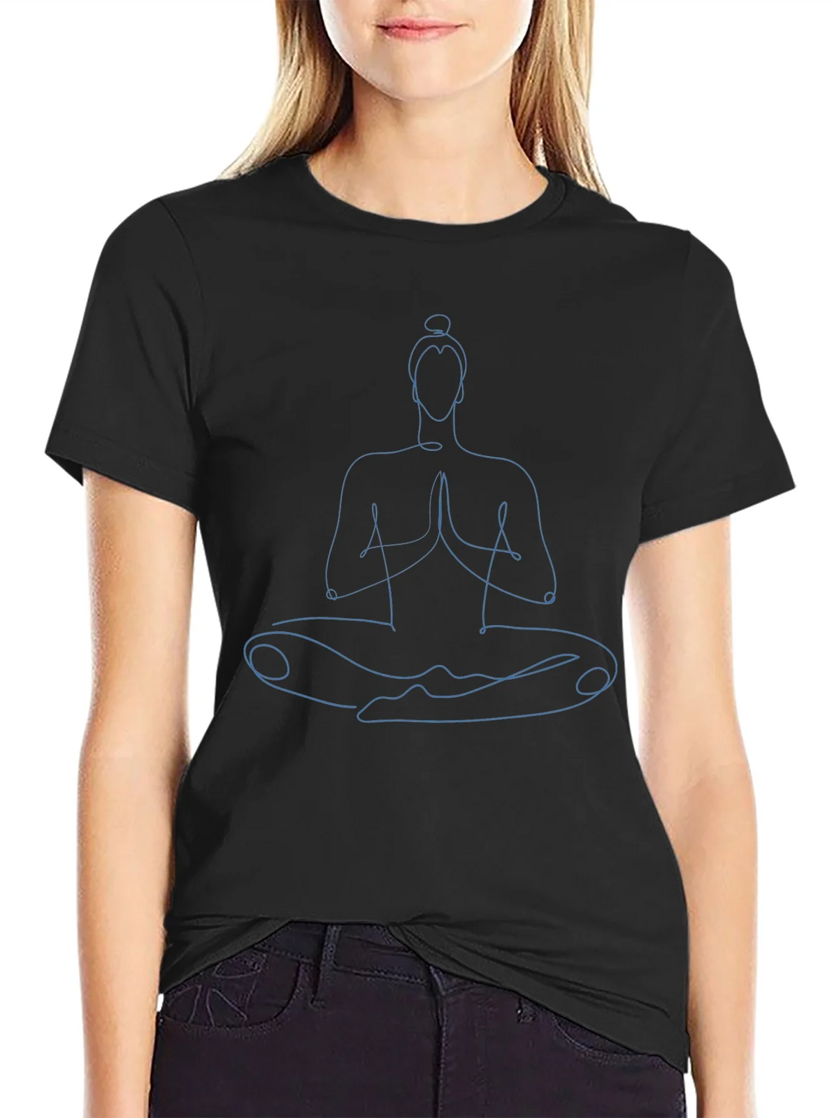 Zen Master T-Shirt - Yoga Meditation Pose Line Art product image 1