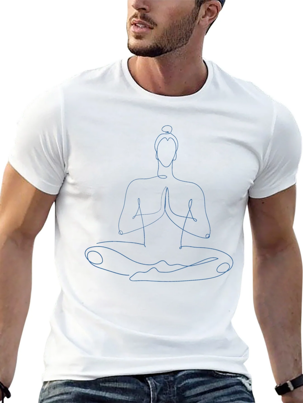 Zen Master T-Shirt - Yoga Meditation Pose Line Art product image 11