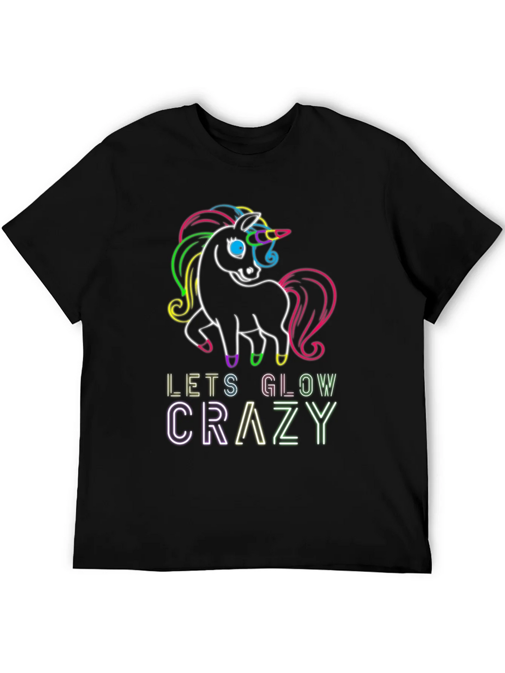Neon Unicorn Glow Crazy T-Shirt product image 5