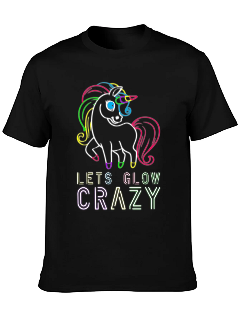 Neon Unicorn Glow Crazy T-Shirt product image 3
