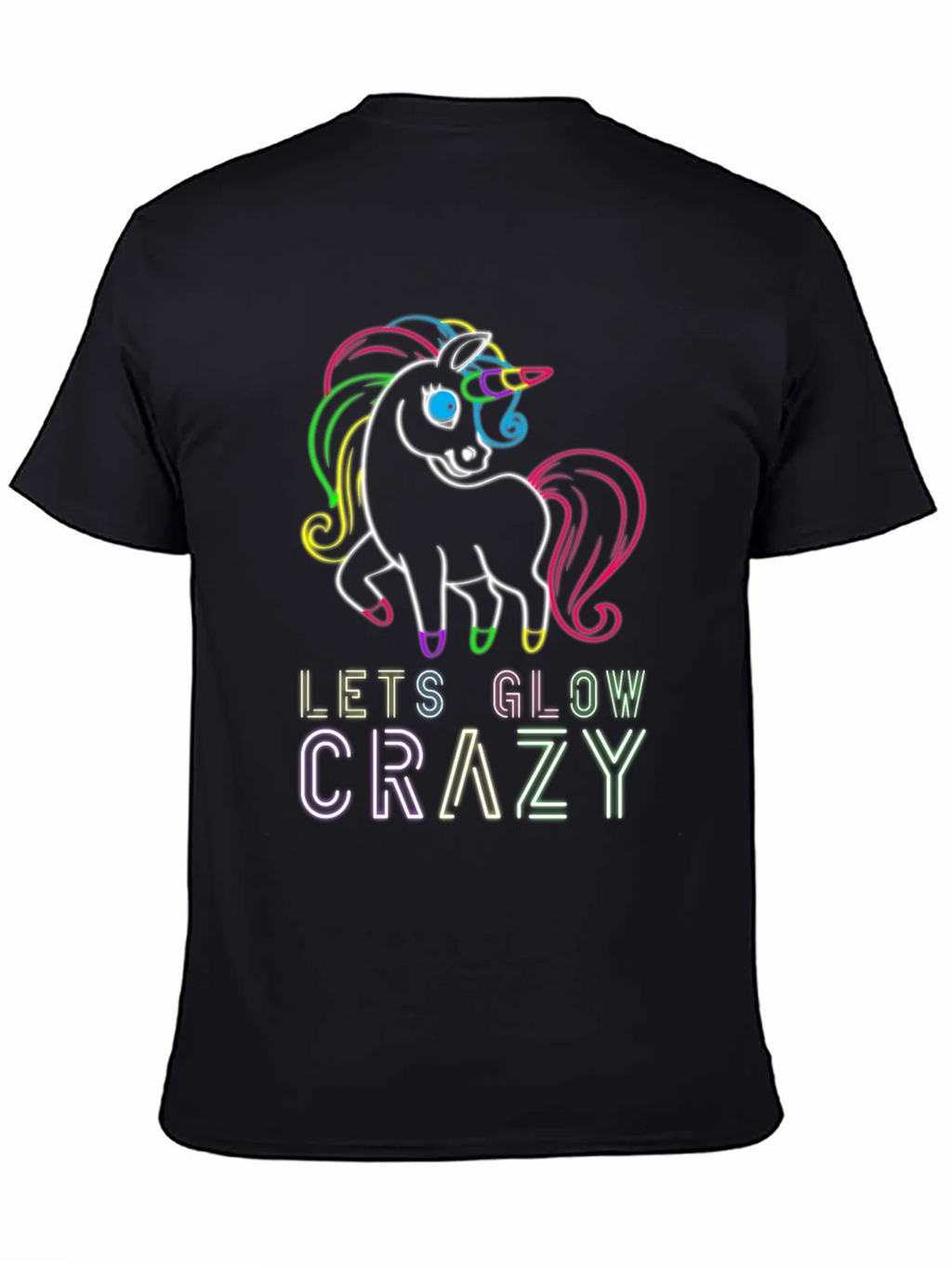 Neon Unicorn Glow Crazy T-Shirt product image 4