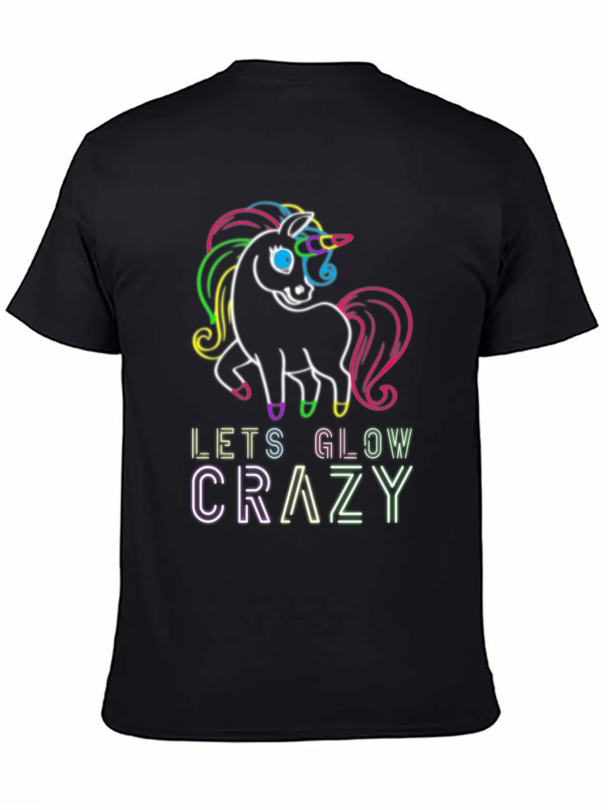 Neon Unicorn Glow Crazy T-Shirt product image 4