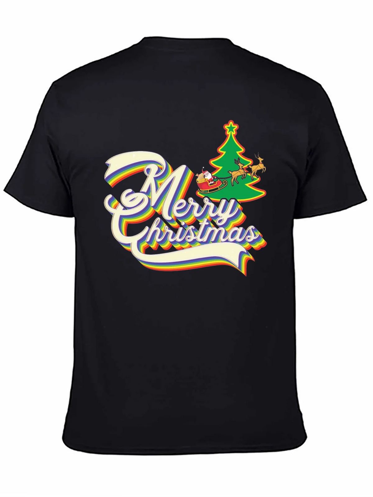 Rainbow Merry Christmas T-Shirt product image 4