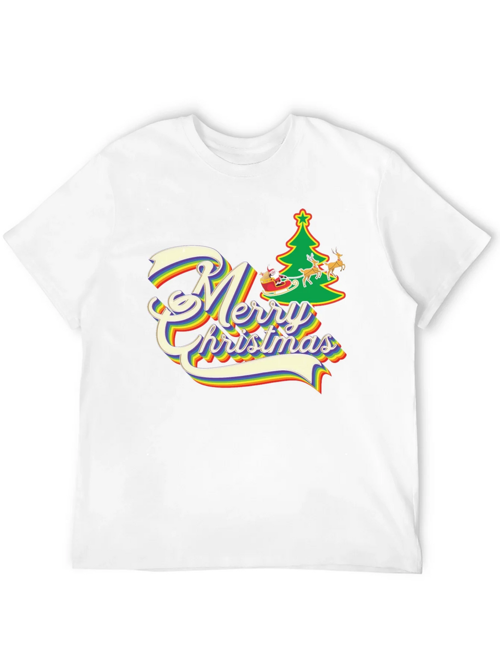 Rainbow Merry Christmas T-Shirt product image 11