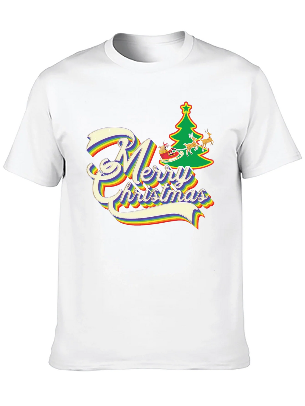 Rainbow Merry Christmas T-Shirt product image 9