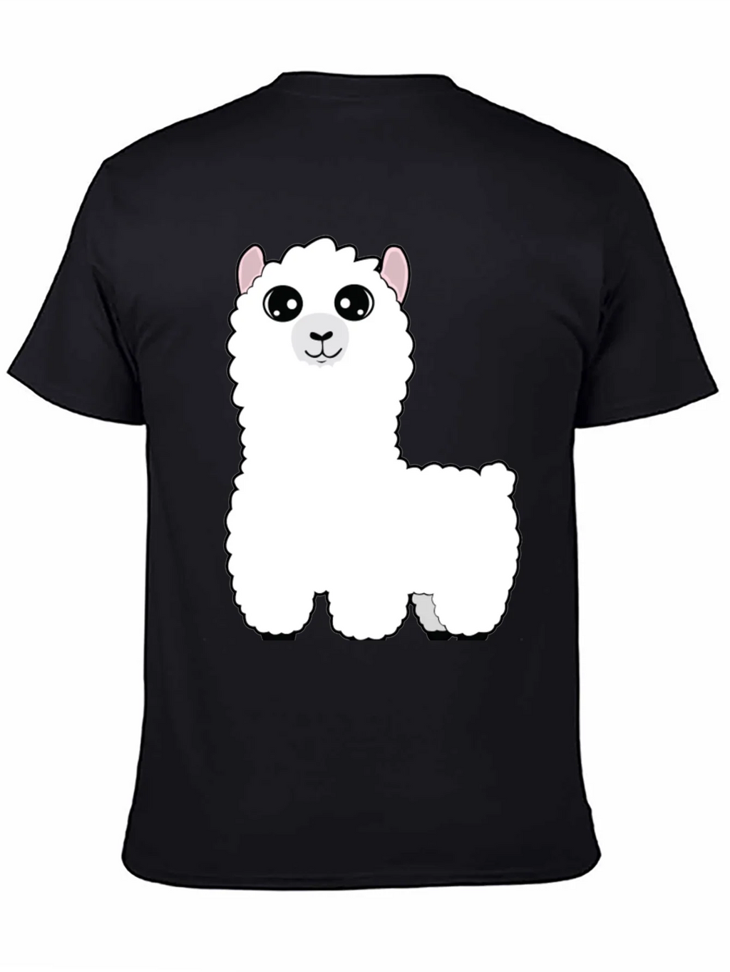 Cute Alpaca Graphic Tee - Black Cotton T-Shirt product image 4