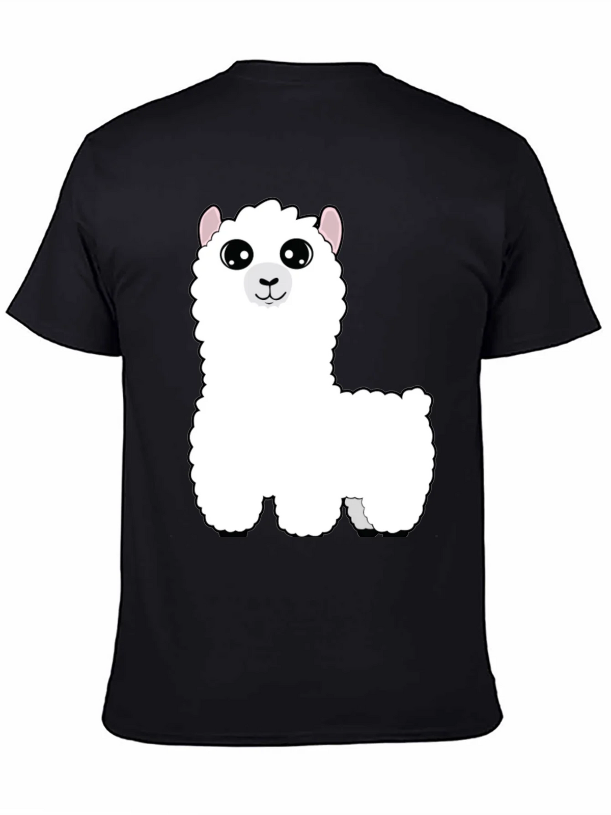 Cute Alpaca Graphic Tee - Black Cotton T-Shirt product image 4